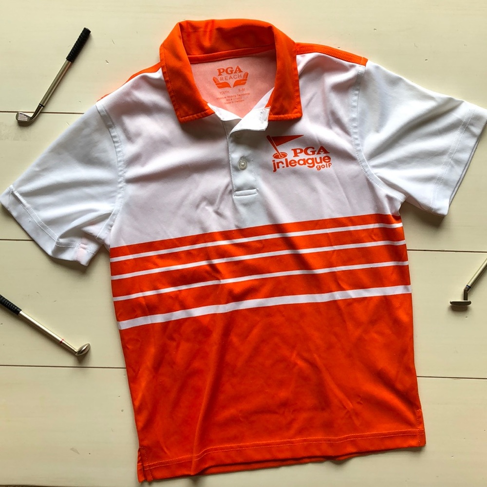 Orange JR PGA Dry Fit Golf Polo